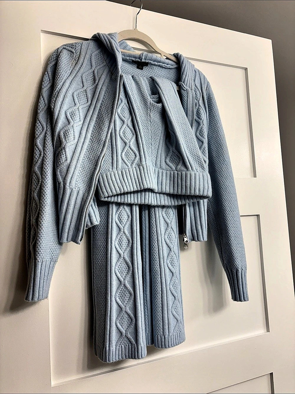 Blue Knit Sweater Set